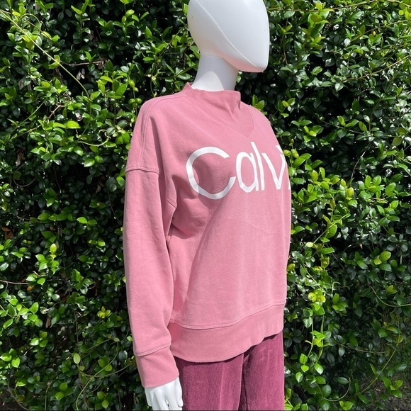 Calvin Klein Performance V-Shaped Mock Neck Pullover Sweatshirt - Picture 4 of 13